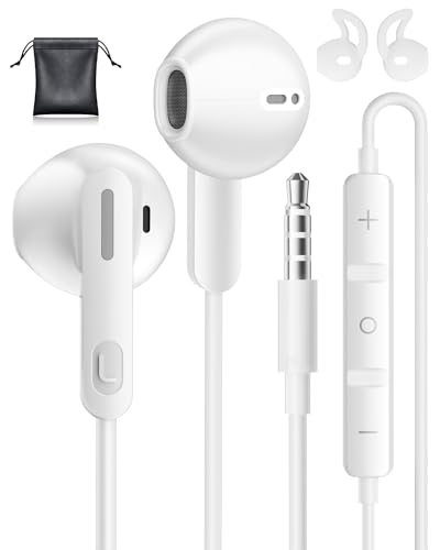 Kopfhörer mit Kabel, 3,5mm Klinke In-Ear Kopfhörer für Samsung, Hochauflösende Headset mit Mikrofon, Ohrhörer mit Lautstärkeregler für iPhone, Samsung, iPad, Xiaomi, MP3, Huawei, usw 3.5mm Audiogeräte