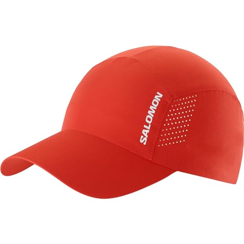 Salomon Cross Unisex Kappe Trail Running Wandern MTB Lauf, Leichtgewichtiger Komfort, Feuchtigkeitsregulierung, Recyclingmaterial, Rot, Einheitsgröße