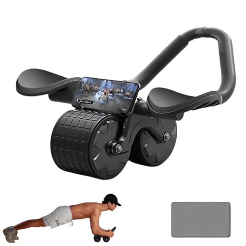 Bauchroller Bauchtrainer Mit Ellbogenunterstützung, Automatische Rebound-Bauchrad Für Bauchmuskeltraining, Bauchmuskeltrainer Roller für zu Hause, Doppelräder, Geräuscharm und Stabiler