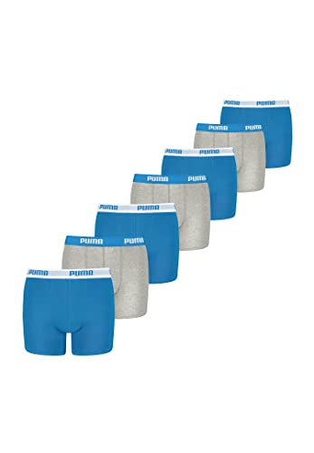 PUMA Boxershorts Jungen Kinder Unterhose Unterwäsche 7 er Pack, Farbe:417 - Blue/Grey, Bekleidung:176