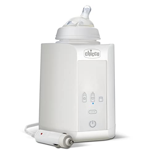 Chicco Fläschchenwärmer und Babykostwärmer für Zuhause und Unterwegs, mit 3 Programmen und Abschaltautomatik, stufenweise Erwärmung, für Fläschchen und Gläschen, mit Warmhaltefunktion, weiß, 1 Stück