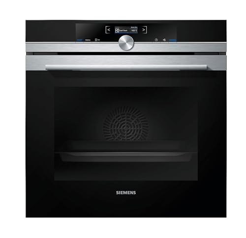 Siemens iQ700 Einbau-Backofen, Edelstahl, A+, activeClean, coolStart, 71 l, Metall, Schwarz