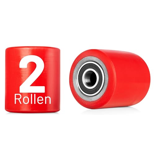 2er Pack Lastrolle PU Laufrolle 80x93mm Rolle Hubwagen Gabelhubwagenrolle Hubwagenrolle Polyurethan rot