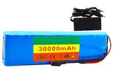 STTTBD 36V 30Ah Lithium-Ionen-Akku (10S3P) für E-Bike/E-Scooter/Motorrad, Hochleistungs-Akkupack mit Sicherheitsladegerät XT60