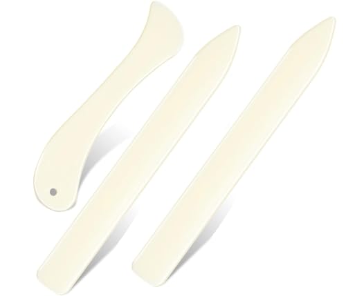 3pcs Papier Bonefolder Falzbein Knochen Ordner Papier Knochen Buchbinderei Falten Rillwerkzeug,Papier Falzbein aus Kunststoff Spitz Knochen Werkzeug,für Papierhandwerk,zur Lederverarbeitung etc