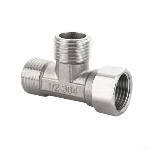 Jonikuper Duschschlauch-Adapter, T-Adapter, 3-Wege-Ventil, G1/2 Zoll 3-Wege-Umstellventil für Duschkopf-Splitter, WC-Schlauchanschluss, Bidet-T-Adapter