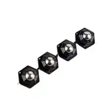 UNPGATUB Möbelrollen, 200 kg, Robustes Universalrad, 360° drehbar, Edelstahl, Starke, Selbstklebende Rollen(4Pc Black Steel Ball)