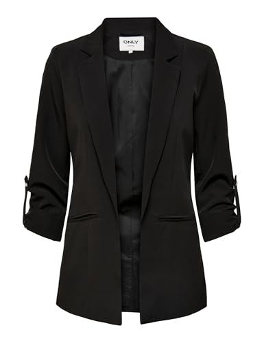 ONLY Damen Blazer ONLKayle Orleen Sakko mit Dreiviertel-Ärmeln 15218743 Black 34
