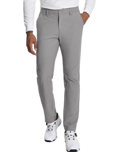 Pioneer Camp Herren Golfhose Stretch Atmungsaktiv Elastischer Bund Lang Golf Pants mit Funktionelle Taschen Grau Grey Größe:34