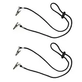 Baoblaze 2Pcs Serviettenkette mit Clip, Serviettenhalter Lanyard, Serviettenkettchen Verstellbar, Einstellbar Serviettenclips für Senioren Erwachsene Kinder Restaurant Familie