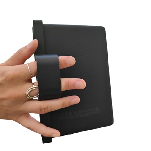 Fingerhalterung für Kindle Paperwhite - Bequemer und ergonomischer Griff für komfortables Lesen, rutschfeste Fingerhalterung, einfache Ein-Hand-Bedienung (Oasis, Schwarz)