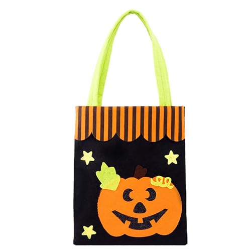 Halloween-Süßigkeitstüte, 24,9 Cm Hoch, 20,6 Cm Breit, Vliesstoff, 11,9 Kg Belastbar, Halloween-Partytasche Dekoration, Feiertage, Schule (Kürbismuster)