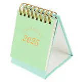 SEWACC Tischkalender 2025 Dekorativer Tischkalender Zarter Kalender Planer Kalender Mini-tischkalender Desktop-monatskalender Kalender Für Tisch Kreativer Tischkalender Papier Green