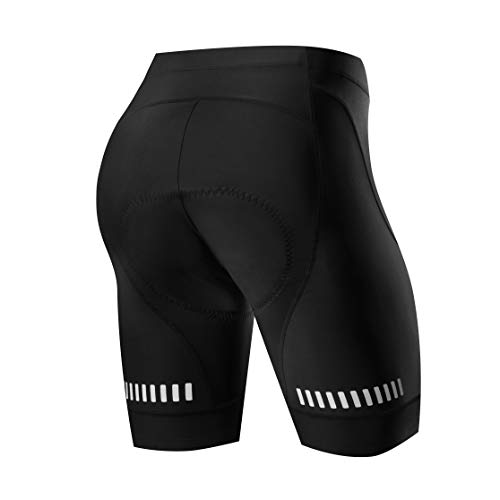 NOOYME Radlerhose gepolstert schnelltrockende Kurz elastische, mit Sitzpolster 4D Radhose Damen mit breiterem und dichterem Polster