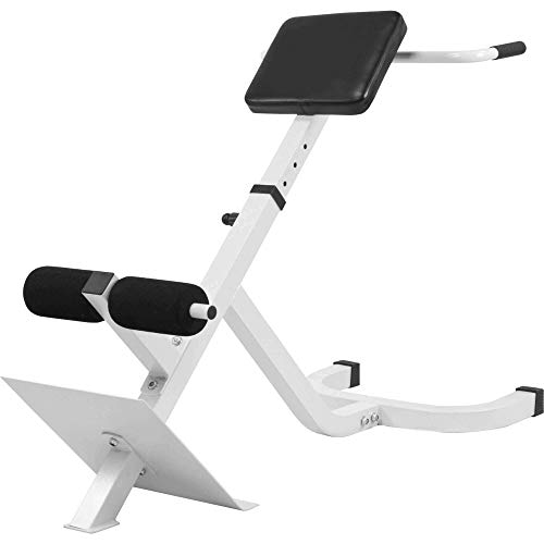 GORILLA SPORTS® Hyperextension Rückentrainer - 5-Fach höhenverstellbar, inkl. Dip Bar, bis 120 kg Belastbar, mit gepolsterter Beinfixierung - Rückenstrecker für zu Hause, Bauchtrainer