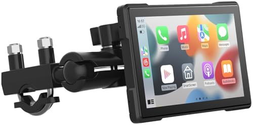 Lescars Motorrad Navigation: Motorrad Navi-Display, CarPlay- & Android Auto-kompatibel (Navigationsgerät, Apple Carplay Motorrad, Navigationssystem)