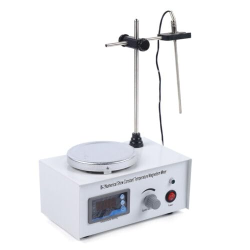 JAYEUW Magnetischer Rührer 85-2 Magnetrührer mit Heizplatte Labor Magnetrührer 1000ml Digital Magnetmischer 25W Digitale Anzeige Temperaturanzeige und Geschwindigkeitsanpassung