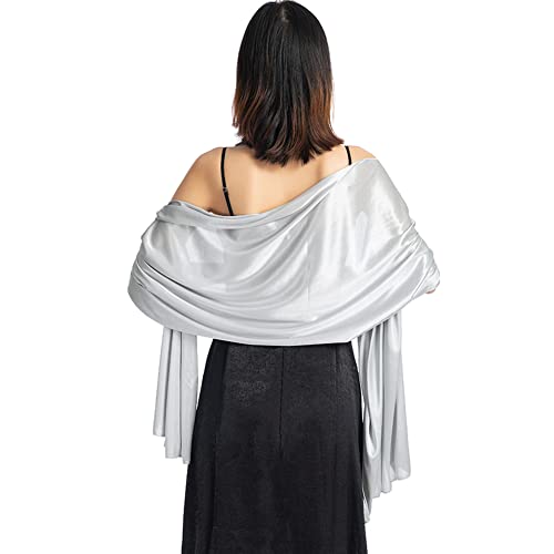 Ladiery Damen Seide Satin Stola Festlich,Shawl für Brautkleider Abendkleider Sommer Elegante Party Weicher Schal