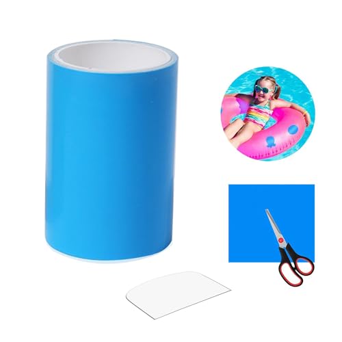 HISUMER Pool Reparaturset Unterwasser Reparatur Verstärkung der Dehnung TPU Pool Flicken für Wasserbett Schwimmbäder Aufblasbares Boot Runden & Platz mit Schaber 10cm x 170cm