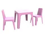 resol Kinder Julieta Set von 2 Stühle und 1 Tisch, Kunststoff/Polypropylen, Rosa, 60 x 51 x 78 cm, 3 Stück