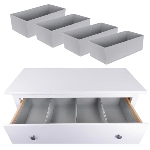 4x Organizer für Hemnes Kommode, Unterteilung für Schublade, 42 x 20,5 x 13cm, ideal für T-Schirts, Unterwäsche, Socken und BHs