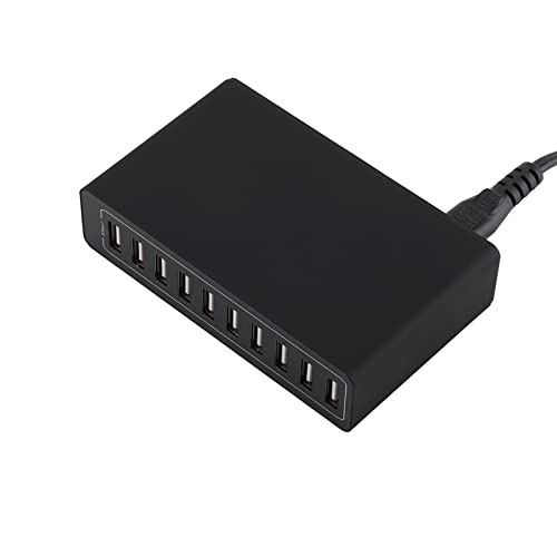 Multi -Gates 10 -Poorts USB Ladegerät 50W 10A Wandladegerät Intelligente Schnelle Aufladen für Mehrere Geräte (EU-Stecker)