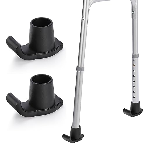 supregear Gehhilfe Gleiter, 2 Pack Universal Walker Glide Ski Fit Walker mit 28 mm Schaft Walker Zubehör Werkzeugfrei, Ein Paar in Schwarz