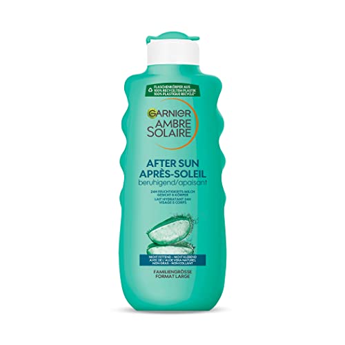 Garnier After Sun Lotion, Kühlende und beruhigende Bodylotion mit Aloe Vera, Ambre Solaire Feuchtigkeits-Milch, 1 x 400 ml