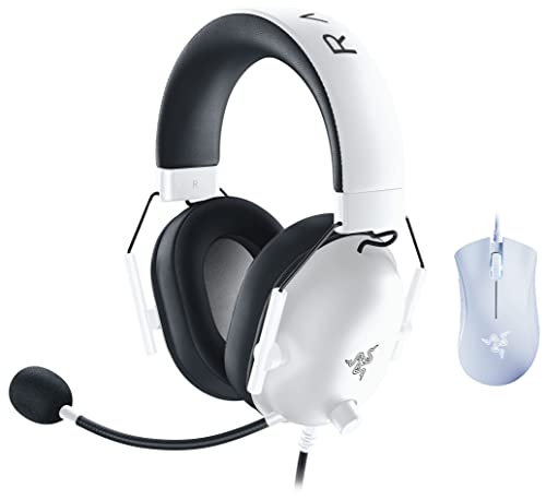 Razer Blackshark V2 X White Premium Esports Gaming Headset Weiß EInheitsgröße & DeathAdder Essential (2021) - Essentielle Gaming-Maus mit optischem 6.400-DPI-Sensor Weiß