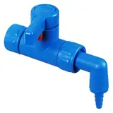 Bürkle Polypropylen/Polycarbonat Auslaufwinkel mit Reduziertülle für StopCock Ablasshahn, 6-8mm Durchmesser, Blau