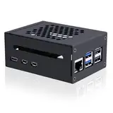 GeeekPi Metall Gehäuse für Raspberry Pi 5,Support PCIe M.2 NVMe SSD Shield Top X1001 / X1003 / X1000 / N04 / N05 & Raspberry Pi 5 Active Cooler (Not Included)