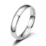 Zakk Ring Damen Herren 2mm 4mm 6mm Titan Poliert Schmal Ringe Verlobungsringe Ehering Hochzeitsringe (Silber-4mm, 63 (20.1))