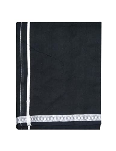 Stylesindia Lungi Sarong Mundu Dhoti Kaili Herren-Kleid aus Baumwolle, einfarbig, Schwarz, schwarz, Einheitsgröße