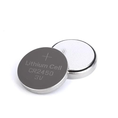 CR2450 Batterien 2er-Pack 3V – Longlife, hohe Leistung – Für Fernbedienung, Parkuhr, Parkscheibe, Uhr, LED Licht, Spielzeug, Blitzerwarner, Küchengeräte – Knopfzellen Batterie