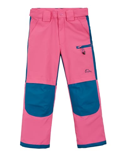 SMONTY Kinder Softshellhose mit Netzfutter Winddicht Wasserabweisend Atmungsaktiv Feuchtigkeitsableitend Schnelltrocknend und Verschleißfest Wanderhose Outdoor Sporthosen(PINK 7-8)