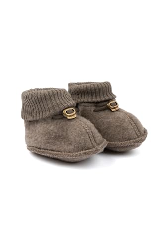 Mikk-line Woll Hausschuhe Kinder 86/92 Melange Denver | Krabbelschuhe Baby in Wool Und Polyster Für Mädchen und Jungen | Woll-Babysocken | Lauflernschuhe Baby | Babyschuhe 0-6 Monate