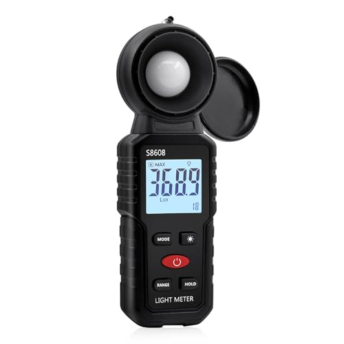 Mcbazel Digital Luxmeter Photometer Belichtungsmesser Beleuchtungsstärke Lichtmesser mit LCD Display, Messlichter 0,1-200,000 Lux
