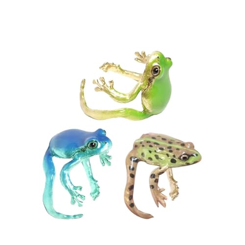 Laubfrosch Ring | 3 Stück Verstellbarer Laubfrosch Ring | Verstellbar Süße Frosch Ear Cuff Ohrklemme, Offener Frosch Förmiger Ring Schmuck, Zarter Handgefertigter Frosch Ringe