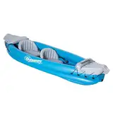 Outsunny aufblasbare Kajaks Schlauchboot mit Luftkammer für 2-Personen Kanu Unisex PVC Stahl Grau Blau