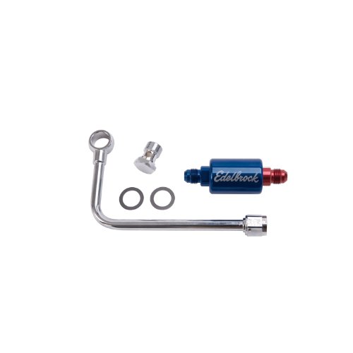 Edelbrock 8134 Chrom Kraftstoffleitung, rot/blau