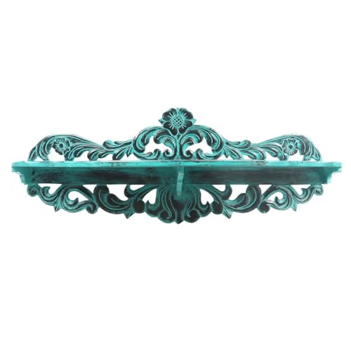 Oriental Galerie Hängeregal Wandregal Albesiaholz Vintage Regalbrett Holz Asien Shabby Chic Schnitzerei Barock Landhaus 80 cm, Farbe:Nr.2