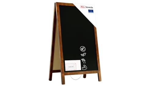 ALLboards Kundenstopper – lackierter Holzrahmen 78×44 cm, Kreidetafel, Restaurant-Tafel