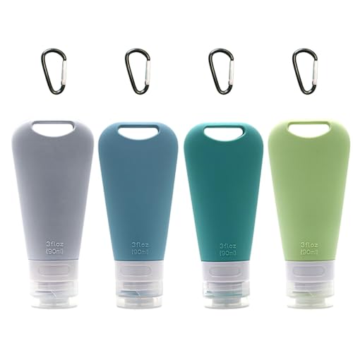 Erconsso Hundefutter-Tube zum Befüllen von Hunden, 4 Stück Hundefutterspenderflaschen mit dehnbaren Clips, 90 ml, Silikon, auslaufsicher, Reisebehälter für Haustierreisen