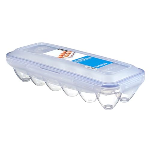 LocknLock PP Classic Eierbox für 12 Eier | 32,5 x 12,5 x 8 cm | 100 % luft- und wasserdichte Eier Aufbewahrung | BPA-Frei | Eierbehälter für Kühlschrank | Eier Transportbox für Größen S-L