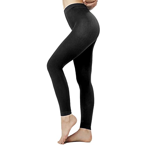 SOLIDEA Dame Leggings Long Vorbeugende Abgestufte Kompression (Schwarz, 40)