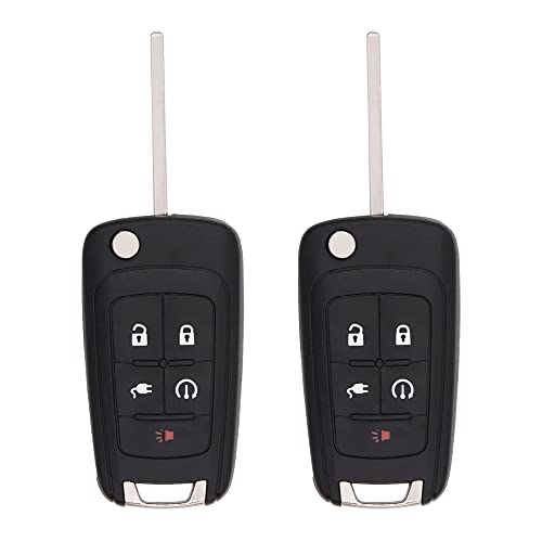 Keyless2Go Autoschlüssel Ersatz für PEPS Klappschlüssel mit 5 Tasten Chevrolet Volt OHT05918179 22923862-2 Stück
