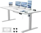 JUMMICO Höhenverstellbarer Schreibtisch Höhenverstellbar Elektrisch, Ergonomischer Steh-Sitz Tisch Stehpult Verstellbarer Computertisch,Stehschreibtisch Bürotisch Standing Desk,180 x 80 cm, Weiß