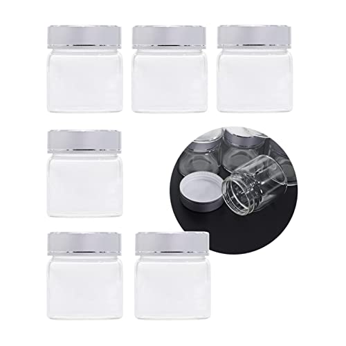 MEETGIFT 6pcs 50ml Einmachgläser mit deckel gläser mit schraubdeckel für Schönheitsprodukte Haushaltsartikel oder kleine (50ml)