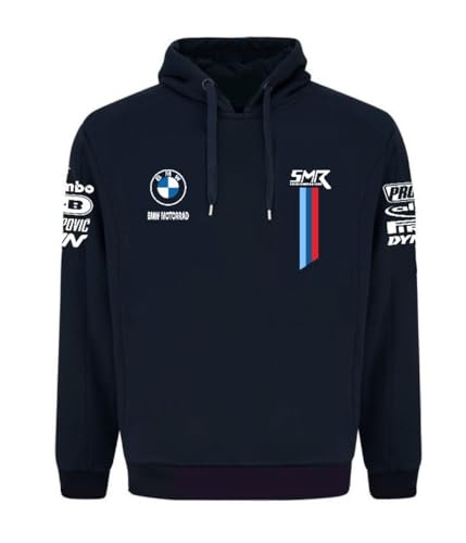 PRORACER Kapuzenpullover für Herren Replica für BMẂ SMR Motorrad WorldSBK (DE/NL/SE/PL, Alphanumerisch, XL, Regular, Regular, 1, Blau)