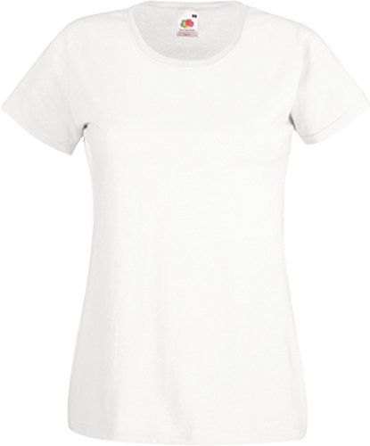 Fruit of the loom Damen Valueweight T Lady-Fit T-Shirt, Weiß (White 000), X-Large (Herstellergröße: XL (16))